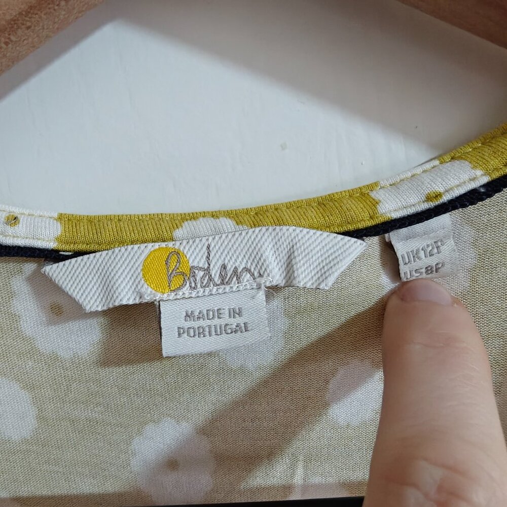 Boden Yellow Polka Dot Midi Dress - Picture 7 of 8